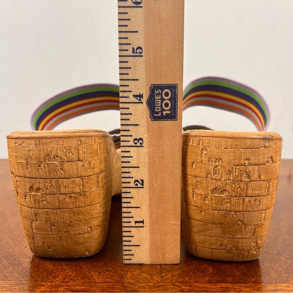 Italian Made Wedges Slip Ons Rainbow Elastic Straps 7M - Picture 9 of 11